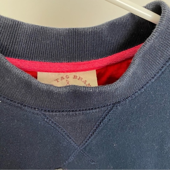 Vintage Red Tag Brand Sweatshirt Mens Medium Unisex Pullover Crewneck Flag Bear - Picture 12 of 14